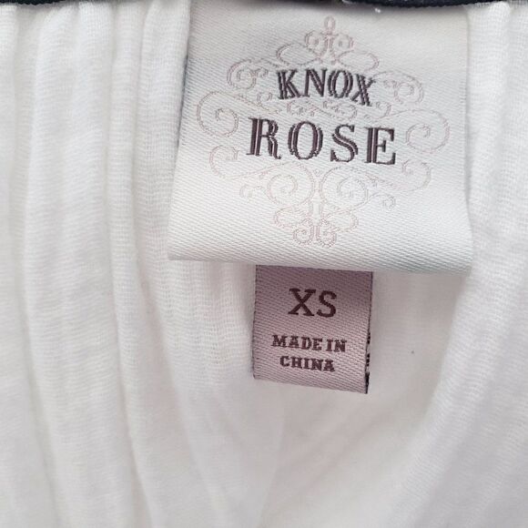 Knox Rose White Cotton Romper Size XS Shorts Tassels Lined Boho Coastal Gauzy - Picture 6 of 7